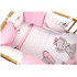 Ochraniacz do łóżeczka Modułowy, 6 poduszek - Słonik różowy + minky różowe