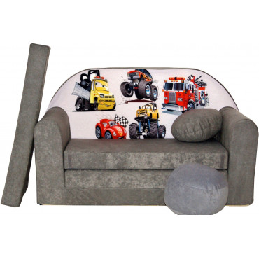 Sofa dziecięca kanapa wersalka rozkładana 160cm + podnóżek i poduszka - A1