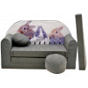 Sofa dziecięca kanapa wersalka rozkładana 160cm + podnóżek i poduszka - A25