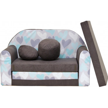 Sofa dziecięca kanapa wersalka rozkładana 160cm + podnóżek i poduszka - A49