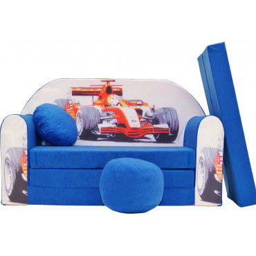 Sofa dziecięca kanapa wersalka rozkładana 160cm + podnóżek i poduszka - C2