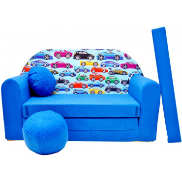 Sofa dziecięca kanapa wersalka rozkładana 160cm + podnóżek i poduszka - C21