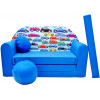 Sofa dziecięca kanapa wersalka rozkładana 160cm + podnóżek i poduszka - C21