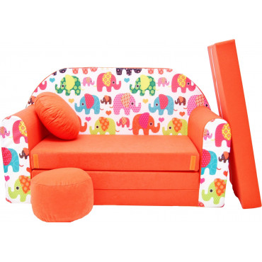 Sofa dziecięca kanapa wersalka rozkładana 160cm + podnóżek i poduszka - F9