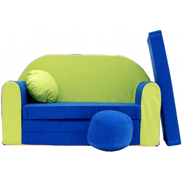 Sofa dziecięca kanapa wersalka rozkładana 160cm + podnóżek i poduszka - N