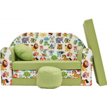 Sofa dziecięca kanapa wersalka rozkładana 160cm + podnóżek i poduszka - Z5