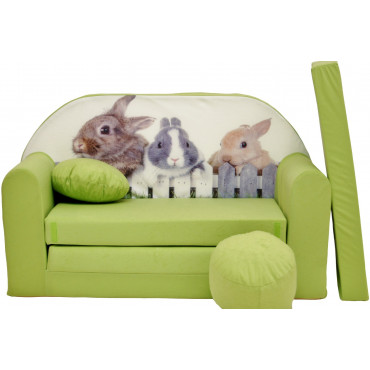 Sofa dziecięca kanapa wersalka rozkładana 160cm + podnóżek i poduszka - Z25