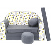 Sofa dziecięca kanapa wersalka rozkładana 160cm + podnóżek i poduszka - AJ4