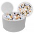 Suchy basenik z kulkami piłeczkami piłkami dla dzieci niemowląt 90x40 - 200 kulek - Szary w białe kropki