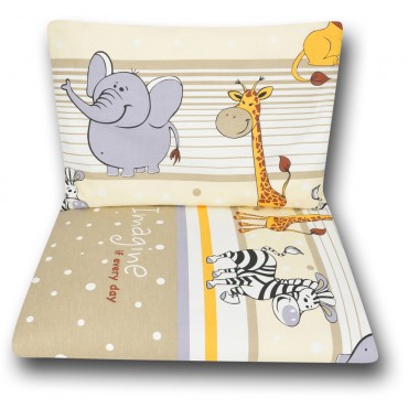 Pościel do łóżeczka niemowlęca dziecięca poszewki 120x90 - Safari brąz