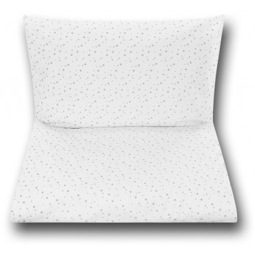 Pościel do łóżeczka niemowlęca dziecięca poszewki 120x90 - Szary gwiazdozbiór na białym tle
