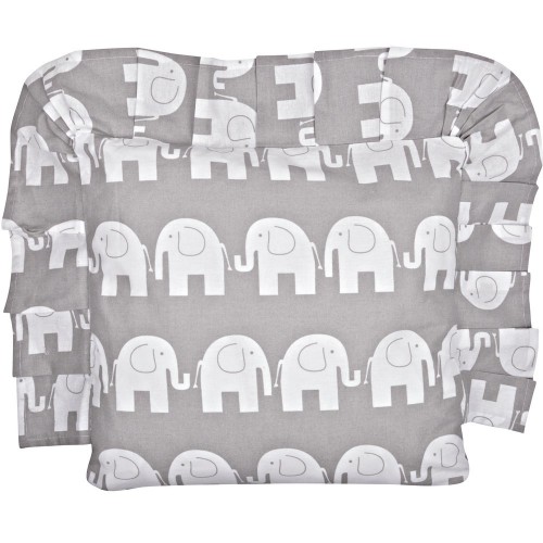 Pościel do łóżeczka, 100x135 - pełny zestaw 13el - szare słonie