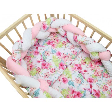 Pościel do łóżeczka poszewki wypełnienia + warkocz, niemowlęca dziecięca 120x90 - Kolibry
