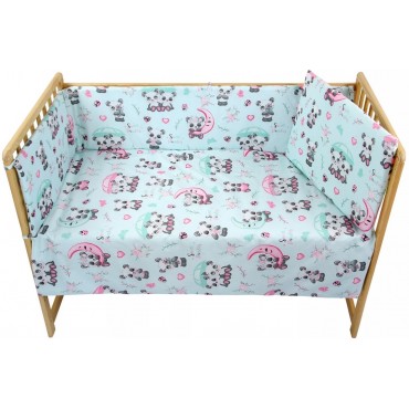 Pościel do łóżeczka z ochraniaczem + poszewki niemowlęca dziecięca 120x90 - Parasolki