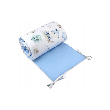 Pościel do łóżeczka z ochraniaczem + poszewki niemowlęca dziecięca 120x90 - Lisek i jelonek z niebieskim