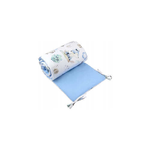 Pościel do łóżeczka z ochraniaczem + poszewki niemowlęca dziecięca 120x90 - Lisek i jelonek z niebieskim